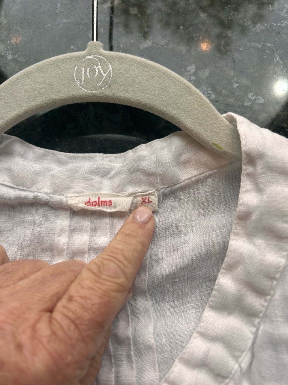 Dolma 100% Linen Pintucked Tunic with roll up sleeves. Coastal. Beach. EUC. XL - Picture 9 of 12